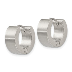 Chisel Stainless Steel Brushed and Polished 6mm Hinged Hoop Earrings
