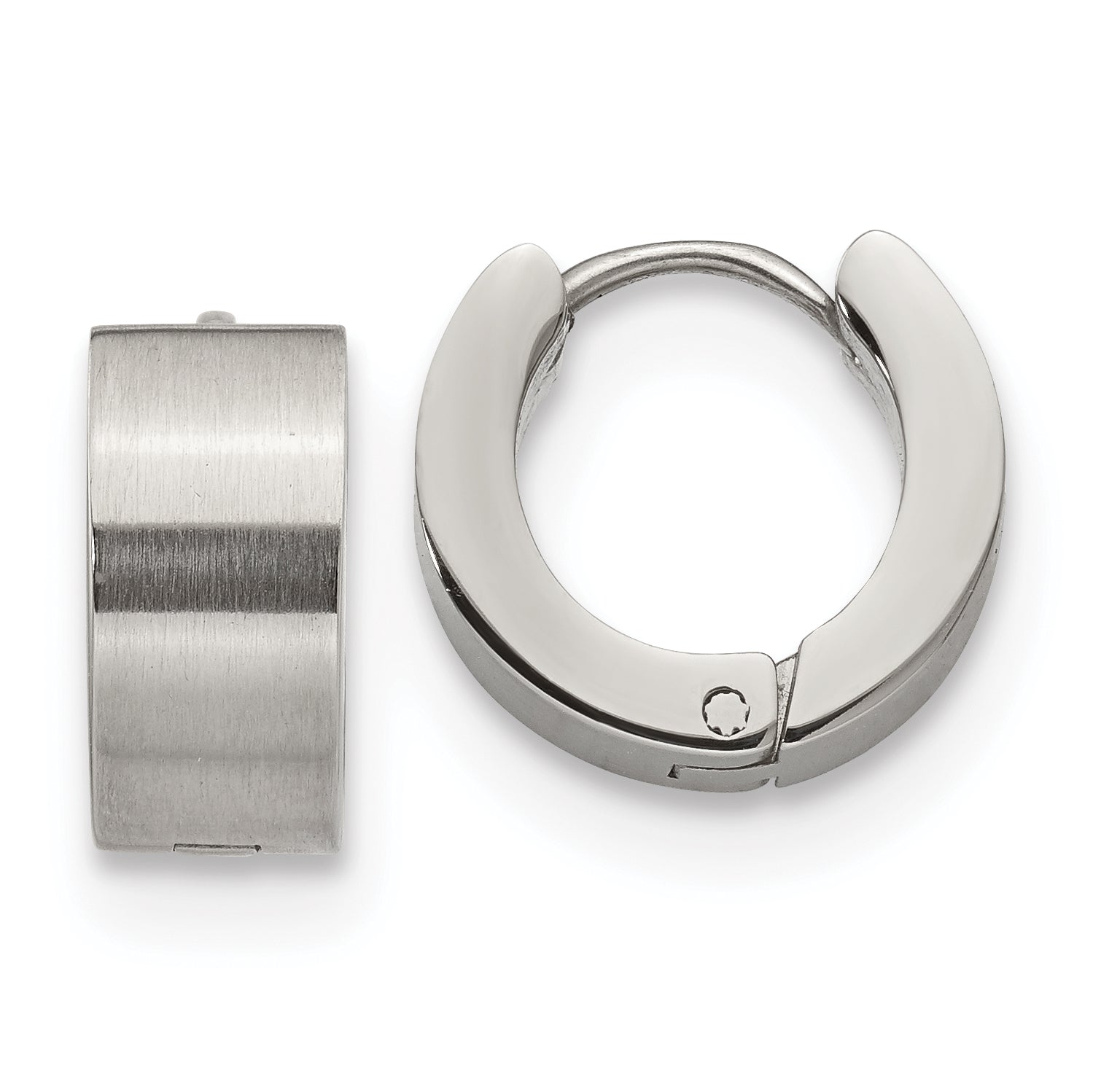 Chisel Stainless Steel Brushed and Polished 6mm Hinged Hoop Earrings