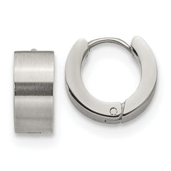 Chisel Stainless Steel Brushed and Polished 6mm Hinged Hoop Earrings