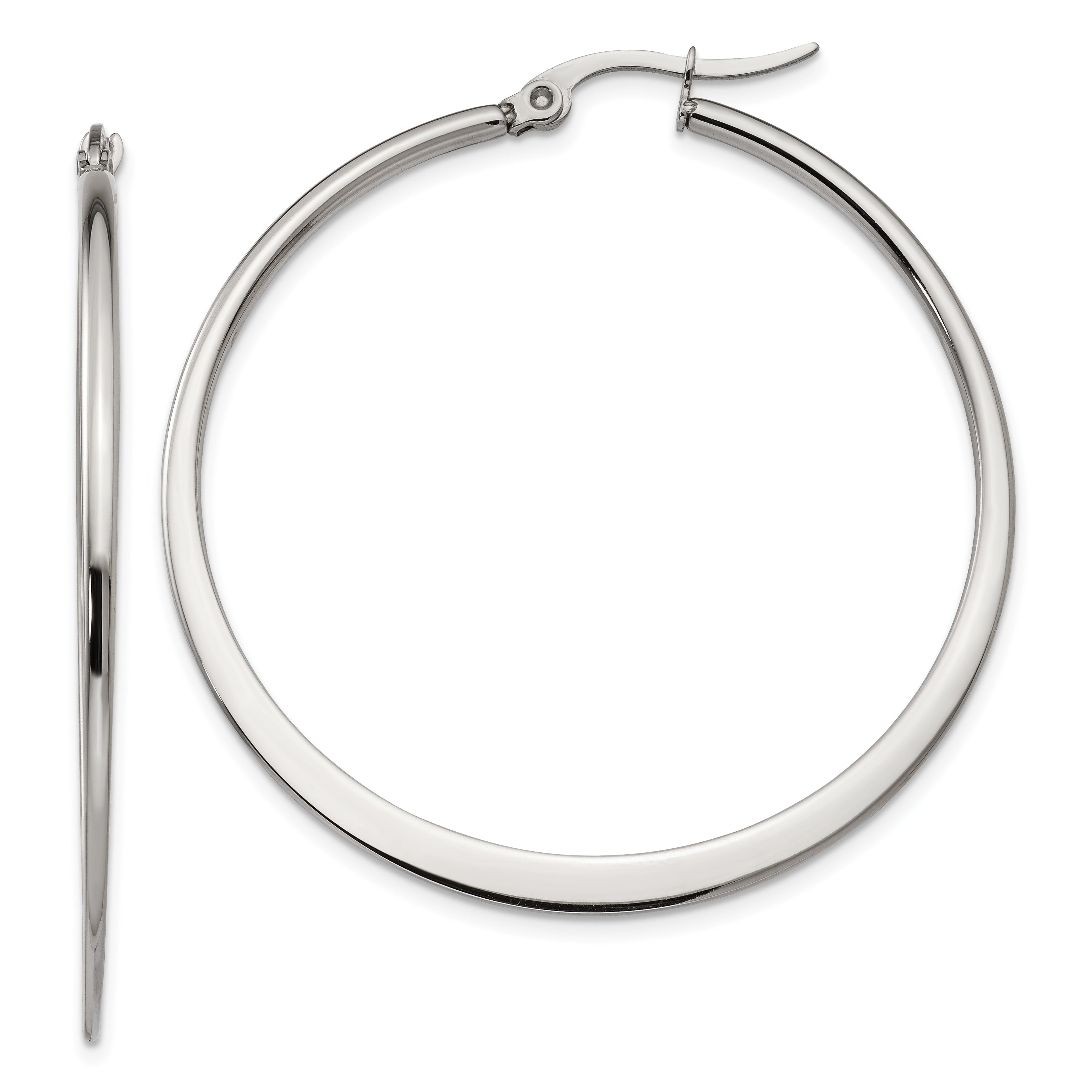 Chisel Stainless Steel Polished 43mm Diameter Hoop Earrings