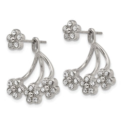 Stainless Steel Polished w/Preciosa Crystal Post w/Jacket Earrings