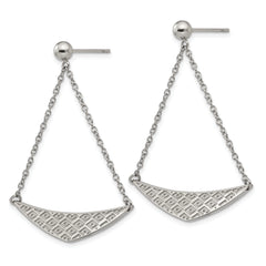 Stainless Steel Polished Post Dangle Earrings