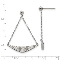 Stainless Steel Polished Post Dangle Earrings