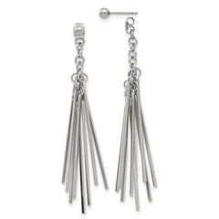 Chisel Stainless Steel Polished Multi Bar Front and Back Post Dangle Earrings