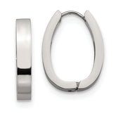 Chisel Stainless Steel Polished 4mm Hinged Hoop Earrings