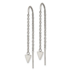 Chisel Stainless Steel Polished Triangle Dangle Threader Earrings