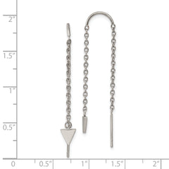 Chisel Stainless Steel Polished Triangle Dangle Threader Earrings