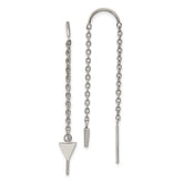 Chisel Stainless Steel Polished Triangle Dangle Threader Earrings