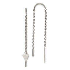 Chisel Stainless Steel Polished Triangle Dangle Threader Earrings
