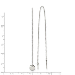 Chisel Stainless Steel Polished Disc Dangle Threader Earrings