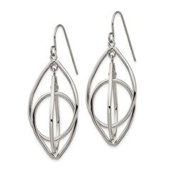 Chisel Stainless Steel Polished Dangle Shepherd Hook Earrings