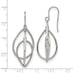 Chisel Stainless Steel Polished Dangle Shepherd Hook Earrings