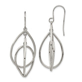 Chisel Stainless Steel Polished Dangle Shepherd Hook Earrings