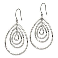 Chisel Stainless Steel Polished Dangle Shepherd Hook Earrings