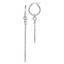 Stainless Steel Polished Long and Short Chain Dangle Hoop Earrings