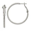 Chisel Stainless Steel Polished and Textured 2mm Omega Back Hoop Earrings