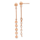 Chisel Stainless Steel Polished Rose IP-plated Post Dangle Earrings