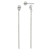 Chisel Stainless Steel Polished Bar Front and Back Post Dangle Earrings