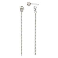 Chisel Stainless Steel Polished Bar Front and Back Post Dangle Earrings
