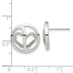 Sophia Jewelers Stainless Steel CZ Heart Earrings with Polished Finish Gift Ready