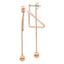 Chisel Stainless Steel Polished Rose IP-plated Front and Back Post Ball Dangle Earrings