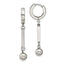 Chisel Stainless Steel Polished with Bar and Ball Dangle Hinged Hoop Earrings