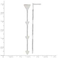 Stainless Steel Polished Triangles Post Dangle Earrings