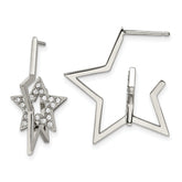 Stainless Steel Post Polished with Swarovski Crystal Star Earrings