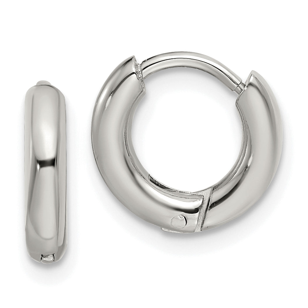 Chisel Stainless Steel Polished 2.5mm Hinged Hoop Earrings