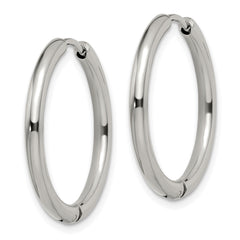 Chisel Stainless Steel Polished 2.5mm Hinged Hoop Earrings