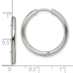 Chisel Stainless Steel Polished 2.5mm Hinged Hoop Earrings