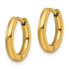 Chisel Stainless Steel Polished Yellow IP-plated 2.5mm Hinged Hoop Earrings