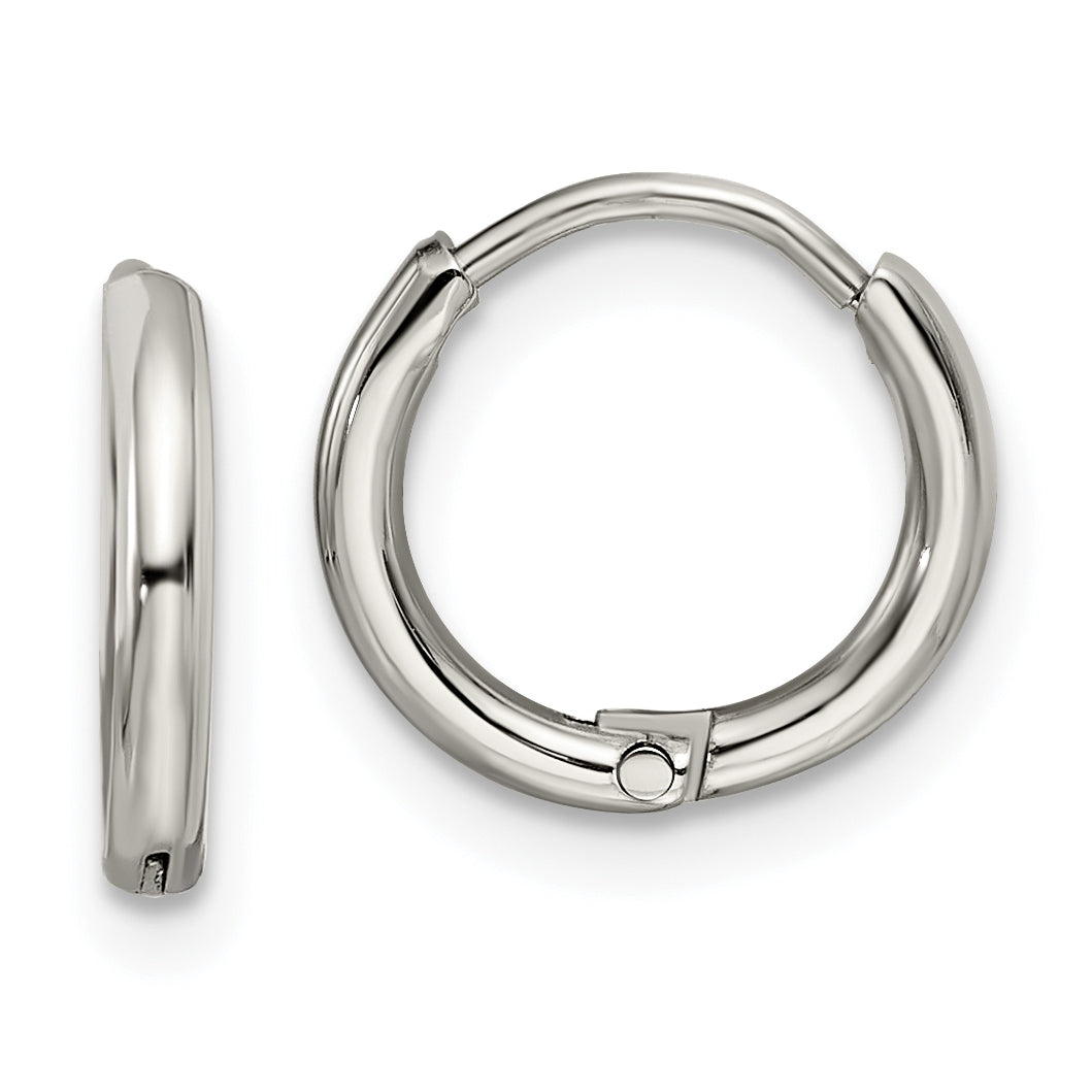 Chisel Stainless Steel Polished 1.6mm Hinged Hoop Earrings