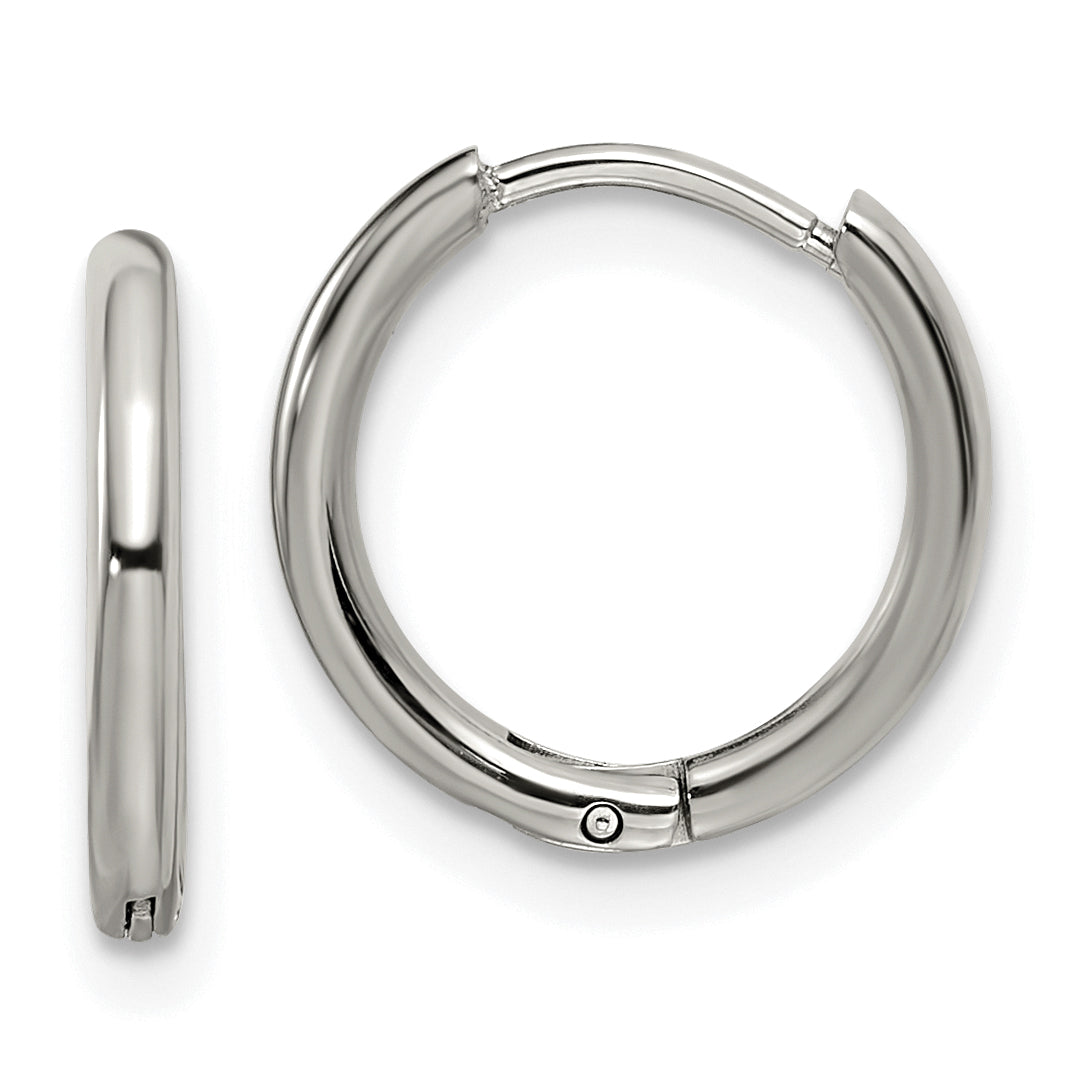 Chisel Stainless Steel Polished 1.6mm Hinged Hoop Earrings