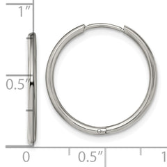 Chisel Stainless Steel Polished 1.6mm Hinged Hoop Earrings