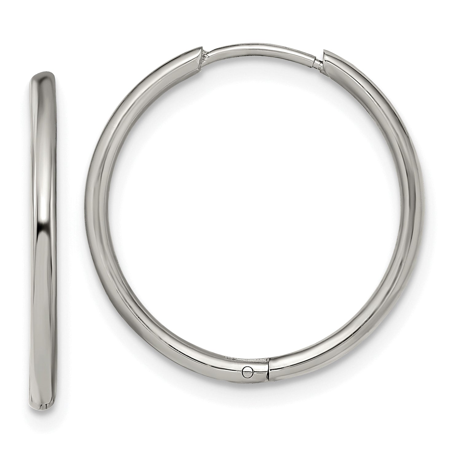 Chisel Stainless Steel Polished 1.6mm Hinged Hoop Earrings