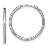 Chisel Stainless Steel Polished 1.6mm Hinged Hoop Earrings