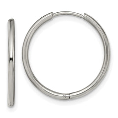 Chisel Stainless Steel Polished 1.6mm Hinged Hoop Earrings