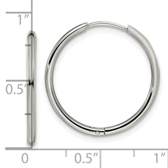 Chisel Stainless Steel Polished 1.6mm Hinged Hoop Earrings