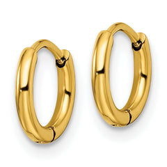 Chisel Stainless Steel Polished Yellow IP-plated 1.6mm Hinged Hoop Earrings