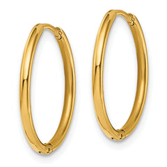 Chisel Stainless Steel Polished Yellow IP-plated 1.6mm Hinged Hoop Earrings