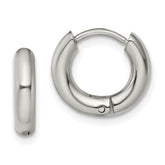 Chisel Stainless Steel Polished 3mm Hinged Hoop Earrings
