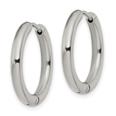 Chisel Stainless Steel Polished 3mm Hinged Hoop Earrings