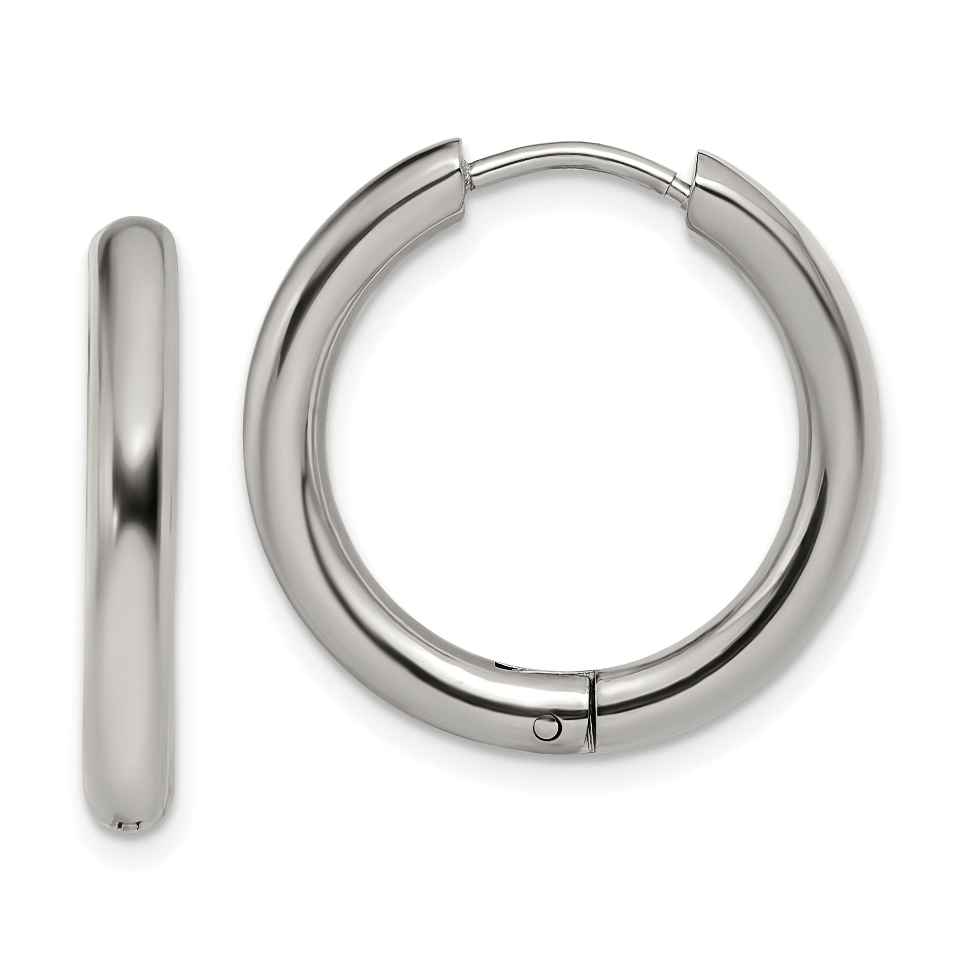 Chisel Stainless Steel Polished 3mm Hinged Hoop Earrings