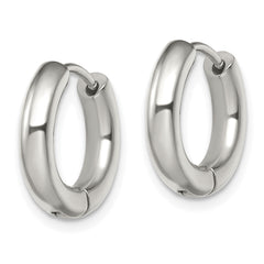 Chisel Stainless Steel Polished 3.5mm Hinged Hoop Earrings