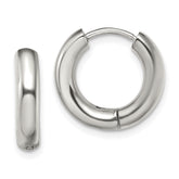 Chisel Stainless Steel Polished 3.5mm Hinged Hoop Earrings