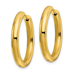 Chisel Stainless Steel Polished Yellow IP-plated 3.5mm Hinged Hoop Earrings