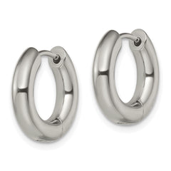 Chisel Stainless Steel Polished 4mm Hinged Hoop Earrings