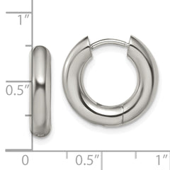 Chisel Stainless Steel Polished 4mm Hinged Hoop Earrings