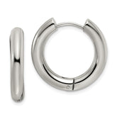Chisel Stainless Steel Polished 4mm Hinged Hoop Earrings